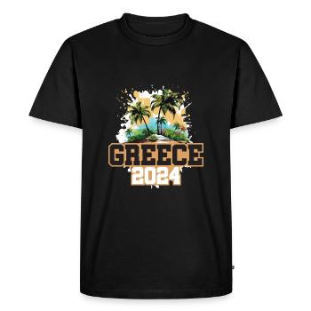 Greece 2024 Travel Holidays - Men's Premium Organic T-Shirt - black - Front - Nico (187cm)