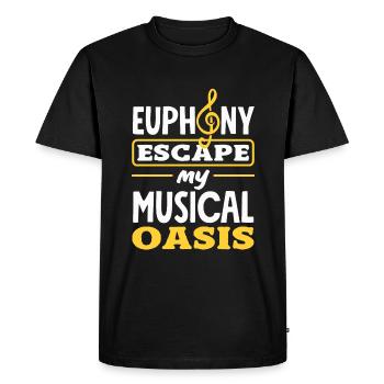 Émotionnel Zen Évasion Relaxation Focus Mélomane - T-shirt Premium bio Homme - noir - Devant - Nico (187cm)