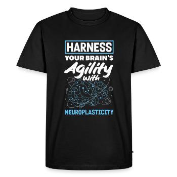 Libérez la neuroplasticité potentielle de votre cerveau - T-shirt Premium bio Homme - noir - Devant - Nico (187cm)