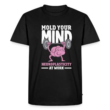 Libérez la neuroplasticité potentielle de votre cerveau - T-shirt Premium bio Homme - noir - Devant - Nico (187cm)