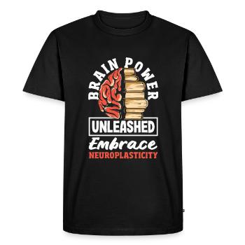Libérez la neuroplasticité potentielle de votre cerveau - T-shirt Premium bio Homme - noir - Devant - Nico (187cm)