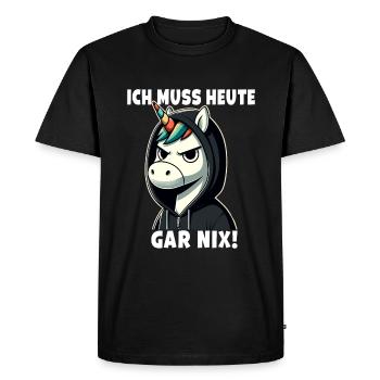 Je n’ai rien de sarcastique aujourd’hui - T-shirt Premium bio Homme - noir - Devant - Nico (187cm)