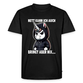 Je peux aussi être un amoureux sarcastique des licornes - T-shirt Premium bio Homme - noir - Devant - Nico (187cm)