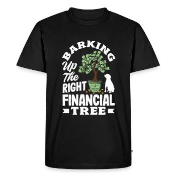 Barking Up The Right Financial Tree Money Savvy - Men's Premium Organic T-Shirt - black - Front - Nico (187cm)