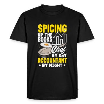 Spicing Up The Books Chef Accountant Dual Career - Men's Premium Organic T-Shirt - black - Front - Nico (187cm)