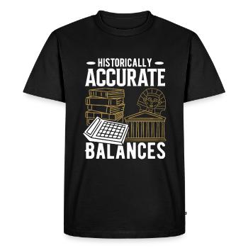 Comptable des soldes historiquement exacts - T-shirt Premium bio Homme - noir - Devant - Nico (187cm)