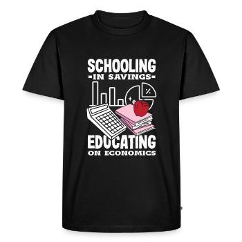 Scolarisation dans l’épargne Éduquer à l’économie - T-shirt Premium bio Homme - noir - Devant - Nico (187cm)