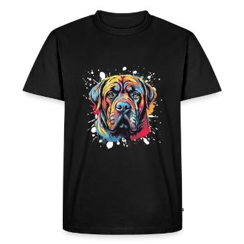 Mastiff chien Pop Art tête - T-shirt Premium bio Homme - noir - Devant - Nico (187cm)