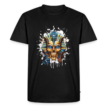 Crâne de pharaon squelette Pop Art - T-shirt Premium bio Homme - noir - Devant - Nico (187cm)