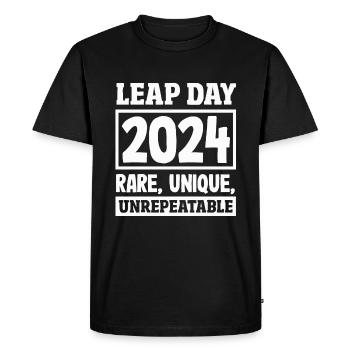 Commémoration du jour bissextile 2024 : événement rare et unique - T-shirt Premium bio Homme - noir - Devant - Nico (187cm)