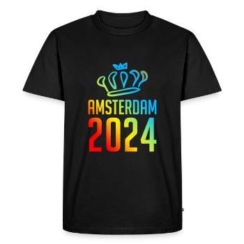 Amsterdam 2024 Colorful - Men's Premium Organic T-Shirt - black - Front - Nico (187cm)