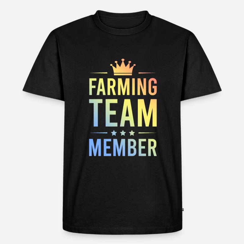 Farming Team Bunt - Männer Premium Bio T-Shirt - Schwarz