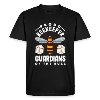 Beekeeper Heartbeat Honeycomb Love Pollination - Men's Premium Organic T-Shirt - black - Front - Nico (187cm)