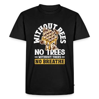 Beekeeper Heartbeat Honeycomb Love Pollination - Men's Premium Organic T-Shirt - black - Front - Nico (187cm)