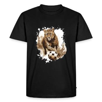 Cheetah Soccer Sports Team - Men's Premium Organic T-Shirt - black - Front - Nico (187cm)