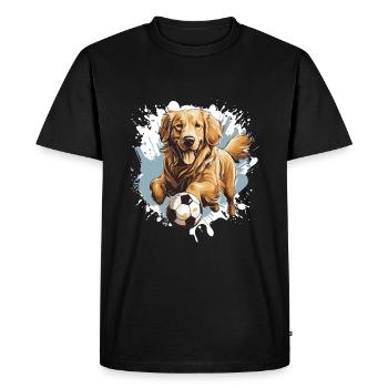 Golden Retriever Chien Soccer Sports - T-shirt Premium bio Homme - noir - Devant - Nico (187cm)