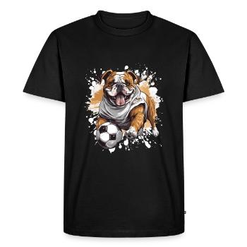 Équipe sportive de football Bulldog Dog - T-shirt Premium bio Homme - noir - Devant - Nico (187cm)
