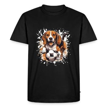 Équipe sportive de football Beagle Dog - T-shirt Premium bio Homme - noir - Devant - Nico (187cm)