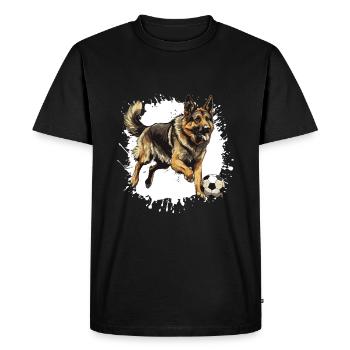 Berger Allemand Chien Football Sports - T-shirt Premium bio Homme - noir - Devant - Nico (187cm)