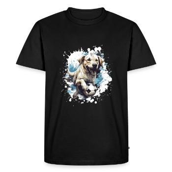 Labrador Chien Soccer Sports - T-shirt Premium bio Homme - noir - Devant - Nico (187cm)