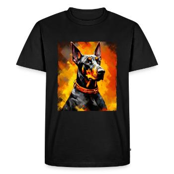 Doberman Dog Portrait - Men's Premium Organic T-Shirt - black - Front - Nico (187cm)