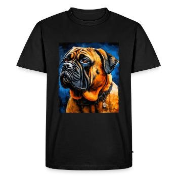 Mastiff Dog Portrait - Men's Premium Organic T-Shirt - black - Front - Nico (187cm)