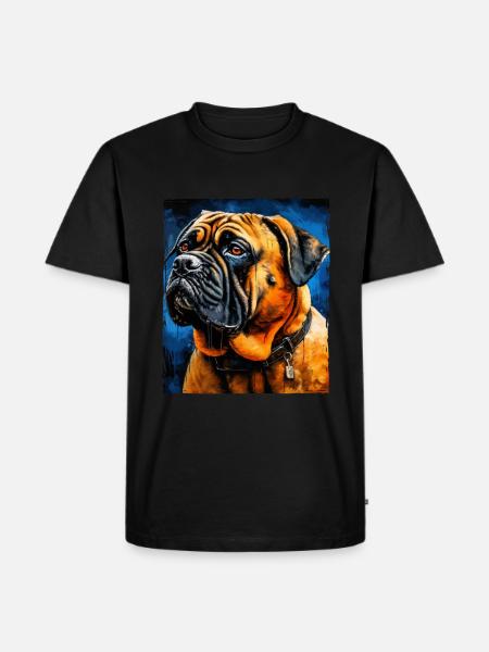 Mastiff Dog Portrait - Men's Premium Organic T-Shirt - black