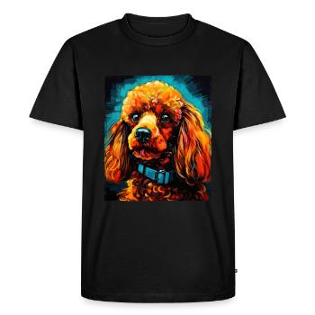 Poodle Dog Portrait - Men's Premium Organic T-Shirt - black - Front - Nico (187cm)