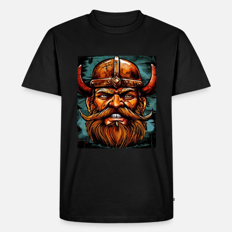Wikinger Krieger Valhalla Odin - Männer Premium Bio T-Shirt - Schwarz