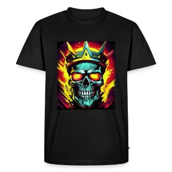 Couronne de Roi Crâne - T-shirt Premium bio Homme - noir - Devant - Nico (187cm)