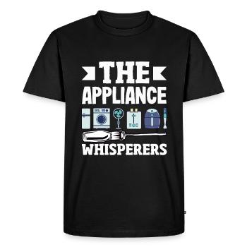 L’expert en réparation d’appareils électroménagers - T-shirt Premium bio Homme - noir - Devant - Nico (187cm)