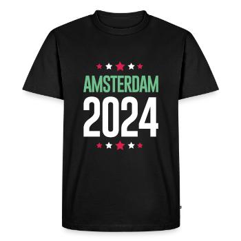 Amsterdam 2024 Holiday - Men's Premium Organic T-Shirt - black - Front - Nico (187cm)