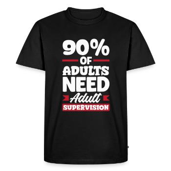 Adulte supervisé Humour Adulte léger - T-shirt Premium bio Homme - noir - Devant - Nico (187cm)