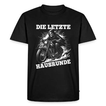 Skeleton Biker La dernière maison lap Fan de moto - T-shirt Premium bio Homme - noir - Devant - Nico (187cm)
