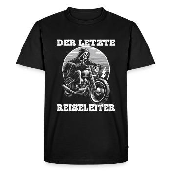 Skeleton Biker The Last Tour Guide Motorcycle Fan - Men's Premium Organic T-Shirt - black - Front - Nico (187cm)