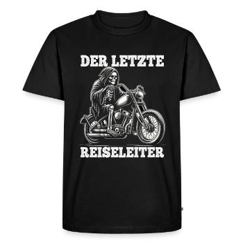 Skeleton Biker Le dernier guide touristique Fan de moto - T-shirt Premium bio Homme - noir - Devant - Nico (187cm)