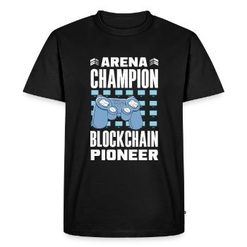 Crypto-monnaie Récompenses Gaming Blockchain Gamer - T-shirt Premium bio Homme - noir - Devant - Nico (187cm)