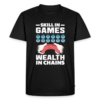 Crypto-monnaie Récompenses Gaming Blockchain Gamer - T-shirt Premium bio Homme - noir - Devant - Nico (187cm)