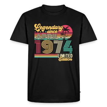 Avril 1974 légendaire Vintage cadeau d’anniversaire - T-shirt Premium bio Homme - noir - Devant - Nico (187cm)