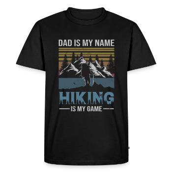 Father's Day Hiking Dad Mountain Adventure - Men's Premium Organic T-Shirt - black - Front - Nico (187cm)