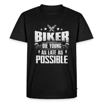 Biker The Young Late Vintage Motorcycle Club - Men's Premium Organic T-Shirt - black - Front - Nico (187cm)