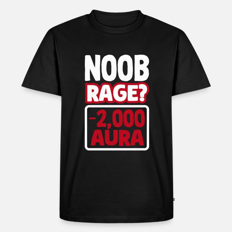 Noob Rage? -2000 aura - Männer Premium Bio T-Shirt - Schwarz