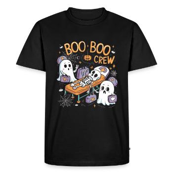 Boo Crew Halloween Nurse Ghost Skeleton Funny - Männer Premium Bio T-Shirt - Schwarz - Vorne - Nico (187cm)