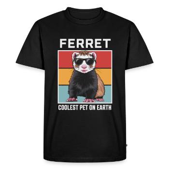 Ferret Coolest Pet On Earth Lunettes de soleil rétro - T-shirt Premium bio Homme - noir - Devant - Nico (187cm)