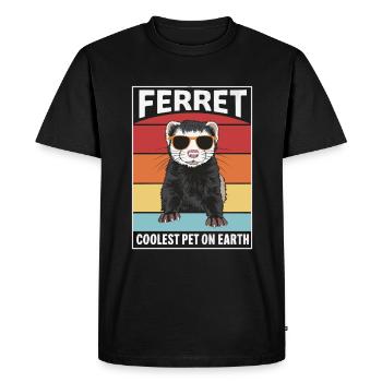 Ferret Coolest Pet On Earth Lunettes de soleil rétro - T-shirt Premium bio Homme - noir - Devant - Nico (187cm)