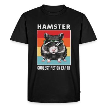 Hamster Coolest Pet On Earth Lunettes de soleil rétro - T-shirt Premium bio Homme - noir - Devant - Nico (187cm)