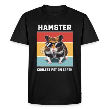Hamster Coolest Pet On Earth Lunettes de soleil rétro - T-shirt Premium bio Homme - noir - Devant - Nico (187cm)