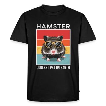 Hamster Coolest Pet On Earth Lunettes de soleil rétro - T-shirt Premium bio Homme - noir - Devant - Nico (187cm)