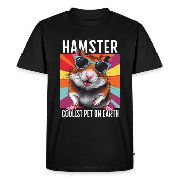 Hamster Coolest Pet On Earth Lunettes de soleil rétro - T-shirt Premium bio Homme - noir - Devant - Nico (187cm)