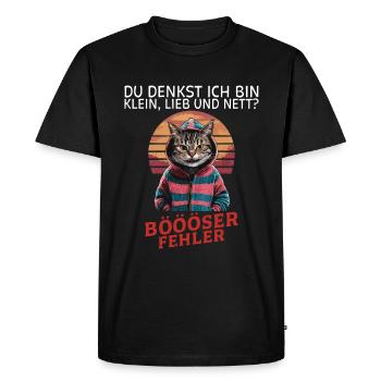 Vous pensez que je suis petite, douce et gentille ? Amusement - T-shirt Premium bio Homme - noir - Devant - Nico (187cm)